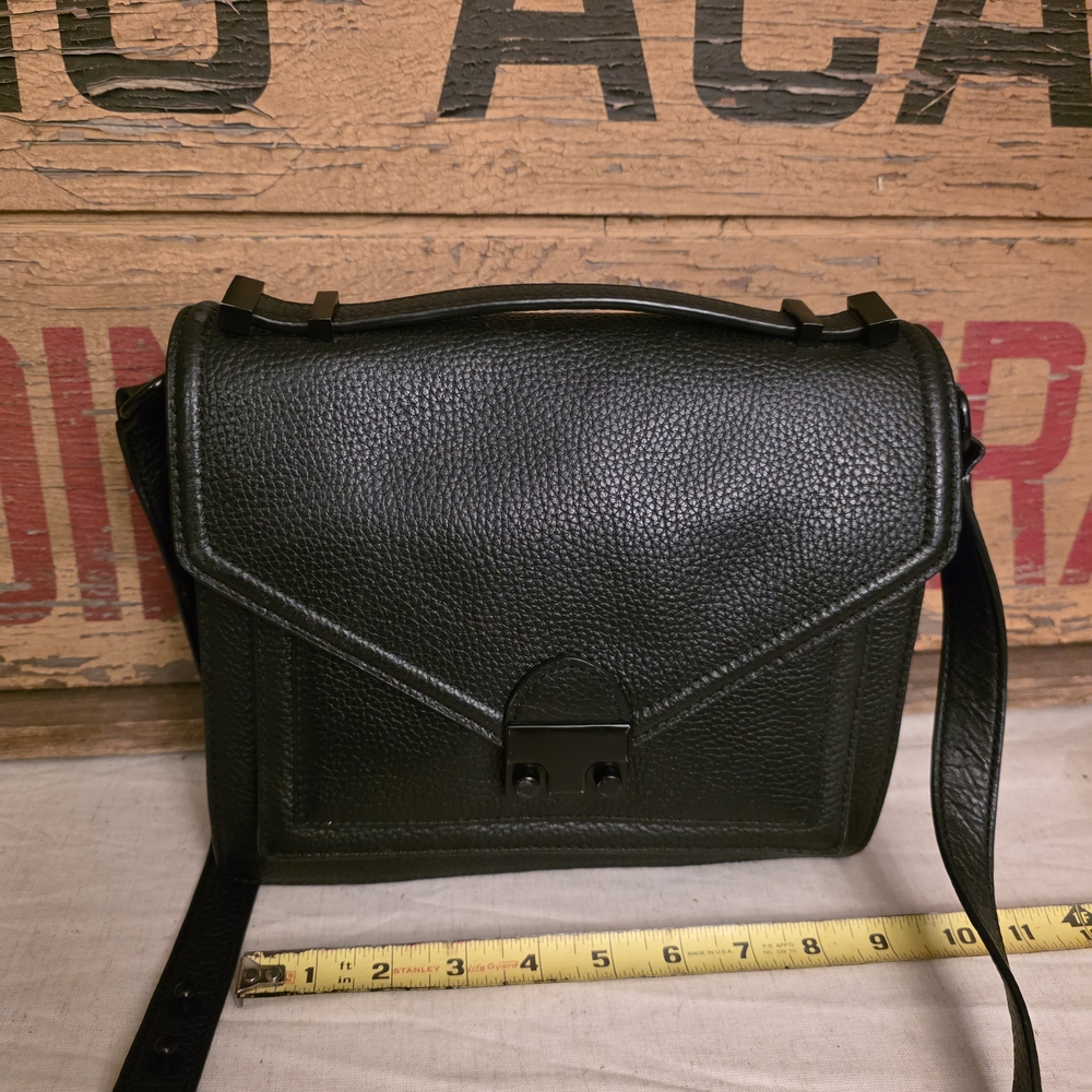 Loeffler Randall Black Pebbled Leather Crossbody Bag